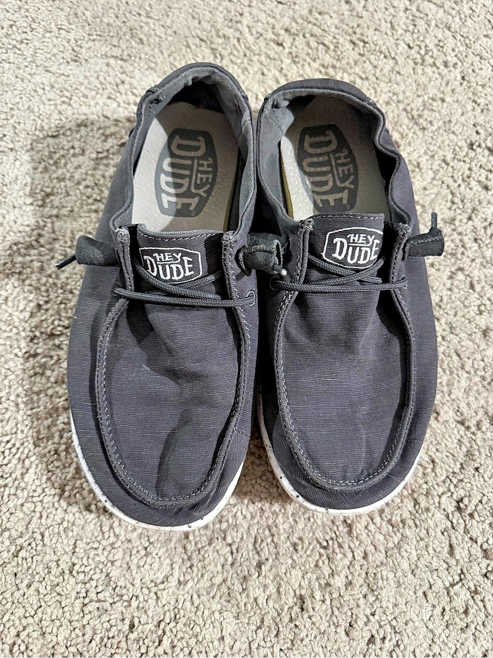 Hey Dude Wendy Slub Canvas Black Sneakers US 6